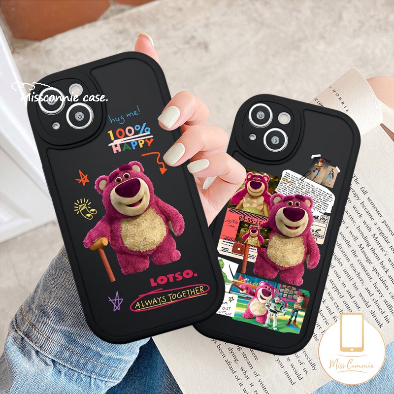 Casing Realme C31 C55 C35 C25s C21Y C25Y C53 C30 C12 C15 C11 9i 10 Pro 5 6i 8 5i 7i 6s 6 8i 8C30s 10Pro+ Pro C17 C21 C3 C20 C17 C20A Kartun Manyo Beruang Strawberry Couple Soft Case