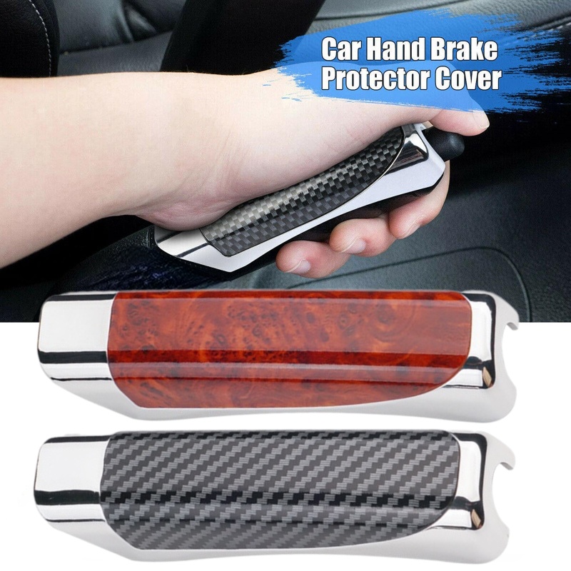 Fashion Mobil Hitam Serat Karbon Handbrake Anti-Slip Cover SUV Dimodifikasi Pelindung Rem Tangan Dekorasi Cover Auto Interior Aksesoris