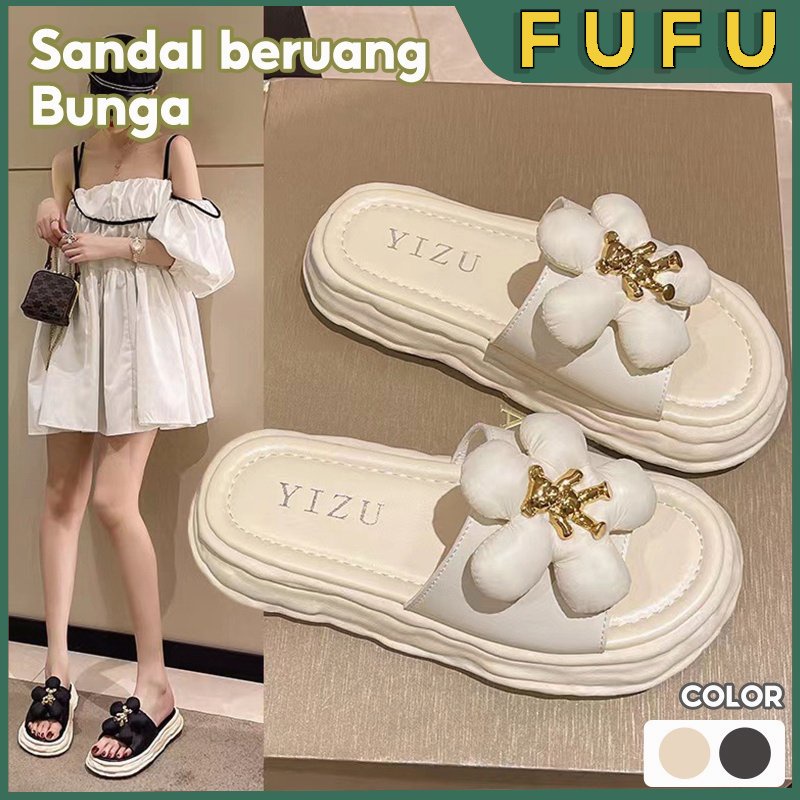 FUFU Sandal bunga / sandal fashion / wedges / sandal pesta