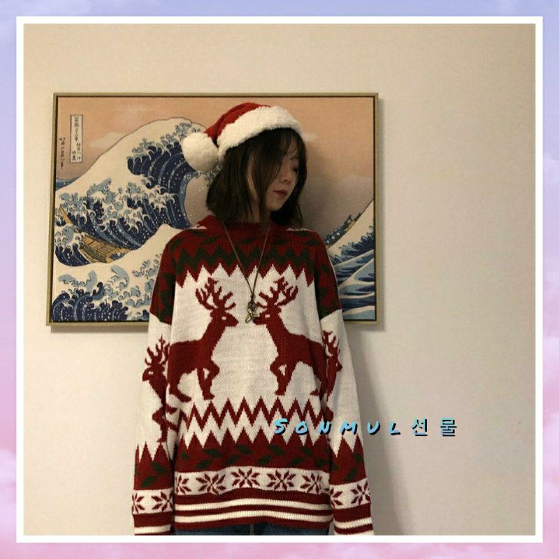 IMPORT CHRISTMAS EDITION WOMAN MAN WINTER AUTUMN TURTLENECK SWEATER TOP BAJU HANGAT WANITA PRIA