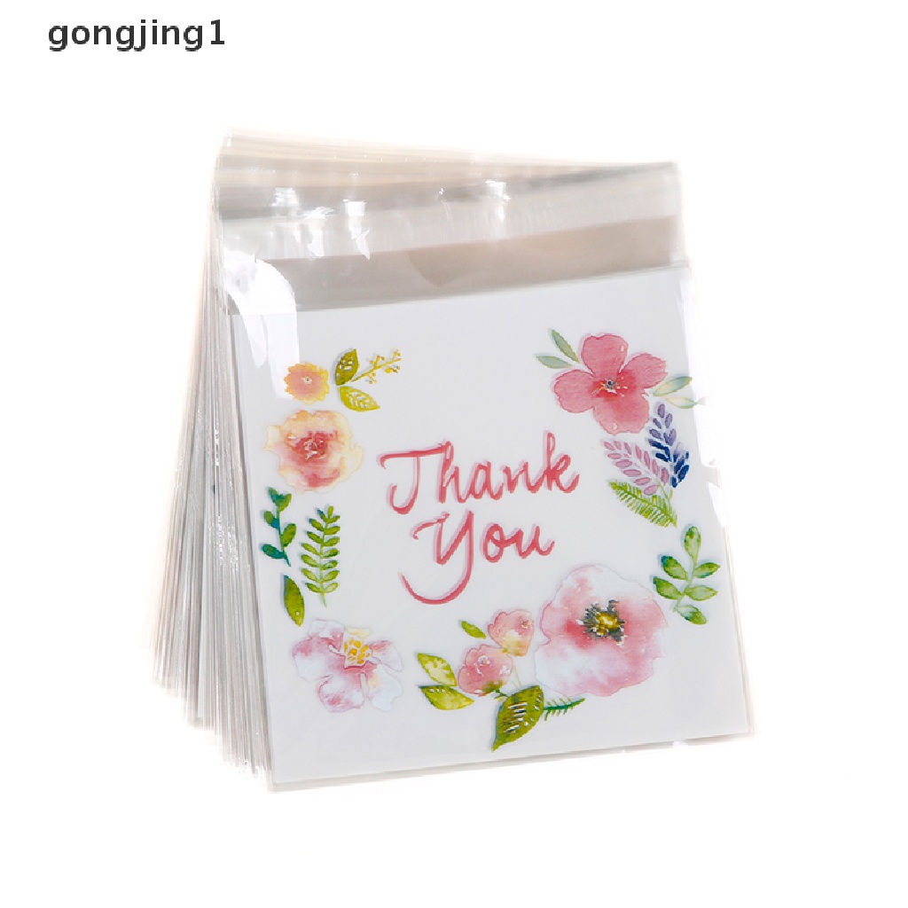 Ggg 100pcs Thank You Permen Cookie Bags Pesta Kerajinan Perekat Diri Biskuit Hadiah Bag ID