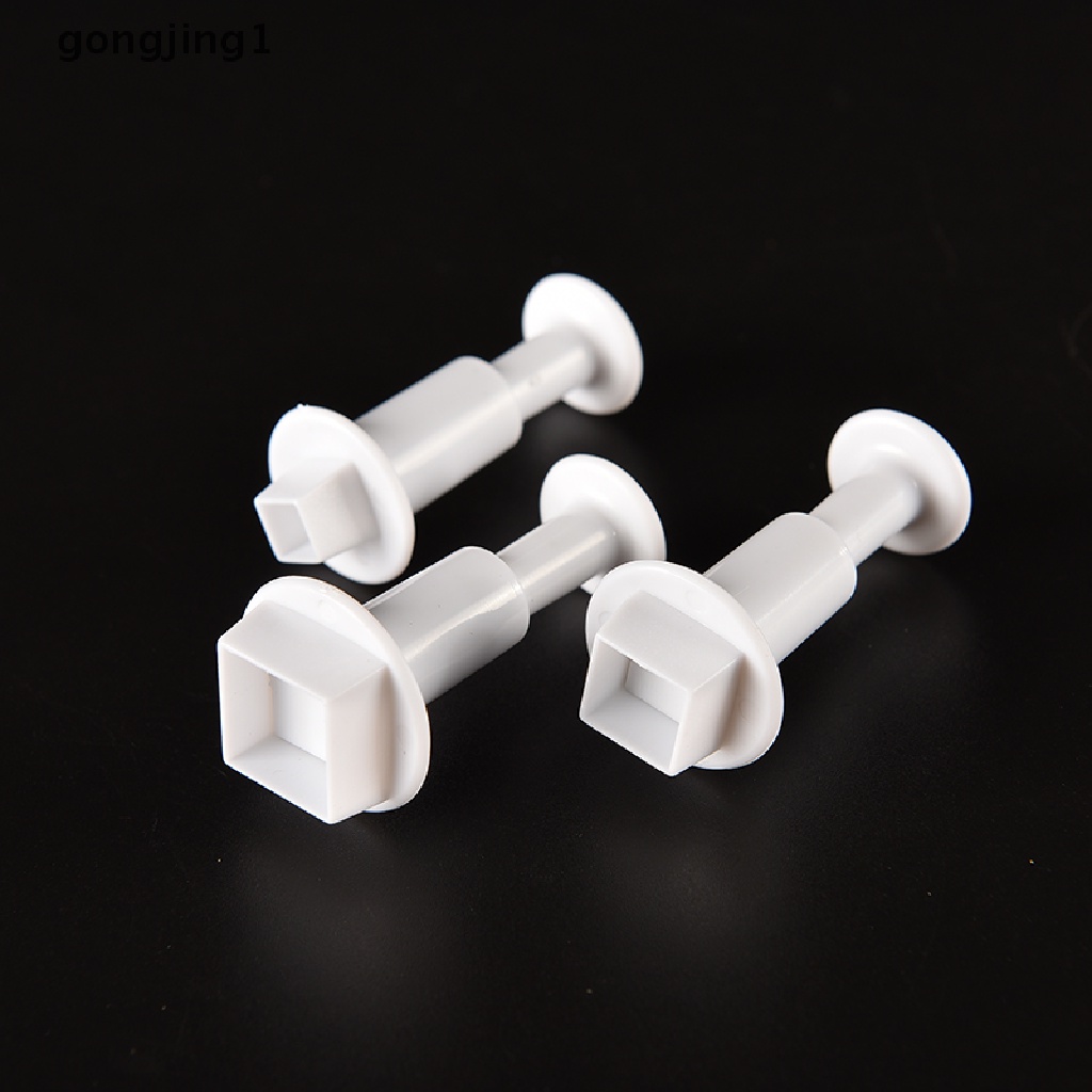 Ggg 3X Cake Fondant Sugarcraft Decor Cetakan Kue Kering Mold Plunger Square model Cutter ID