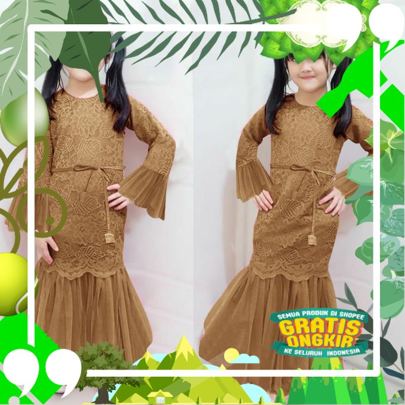 BAJU DRESS GAMIS ANAK KIDS BROKAT BRUKAT PESTA KONDANGAN UMROH RENDA MAXI MAXY IMPORT ANAK WANITA MU