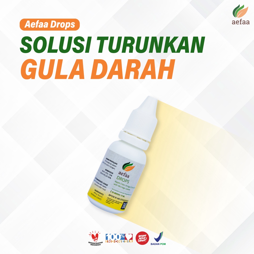 Aefaa Drops Cuka Apel Moringa Obat Herbal Diabetes Gula Darah