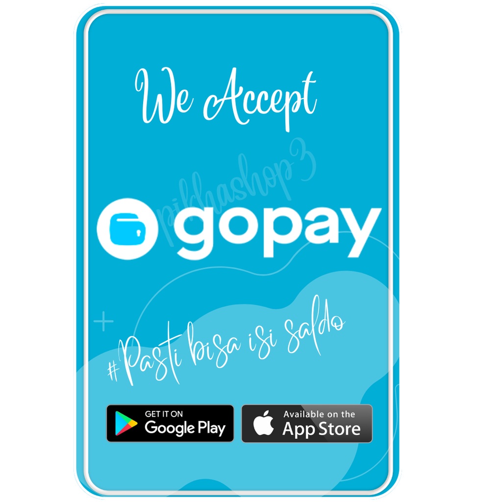 

Sticker Top- Up go-pay Wallet Apa saja Bisa ukuran kotak persegi panjang 3x3cm untuk counter hp dll