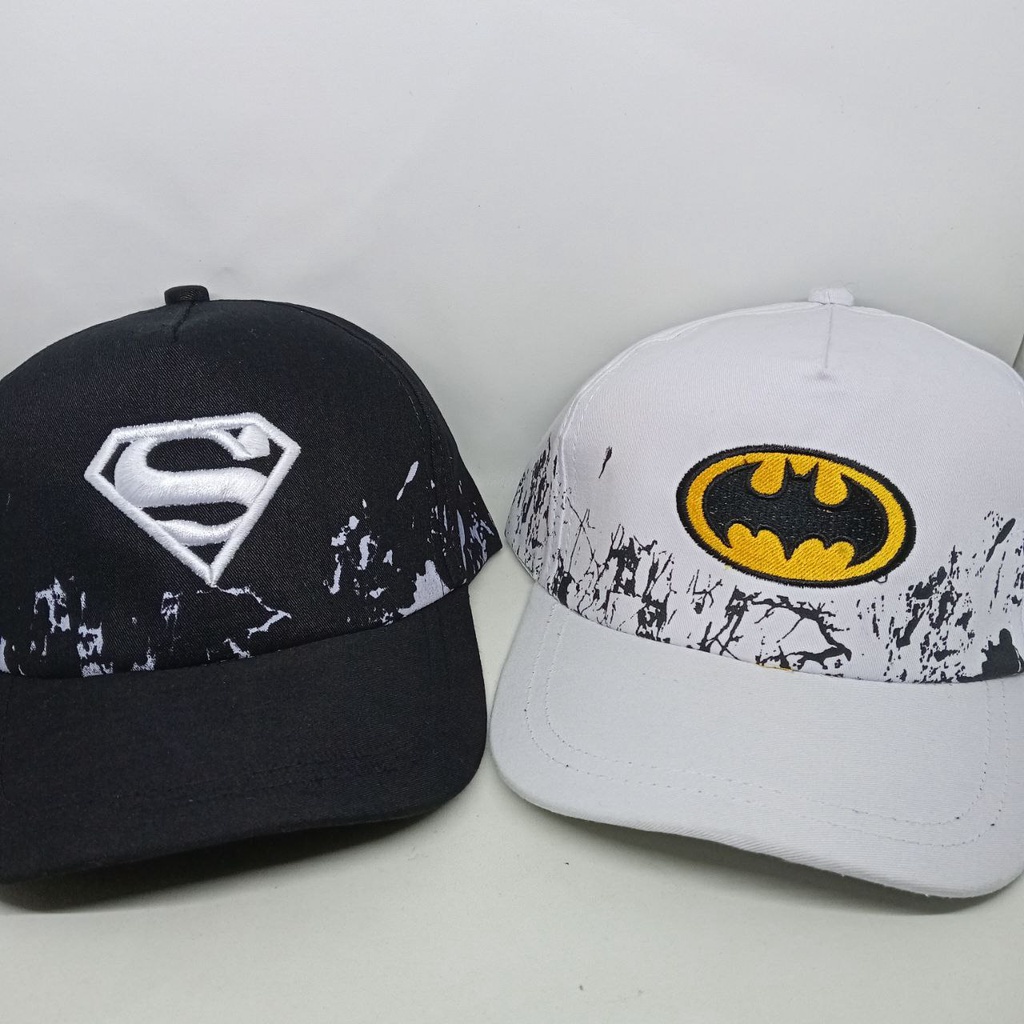 TOPI ANAK BATMAN &amp; SUPERMAN SUPERHERO LAKI-LAKI USIA 1-7 TAHUN