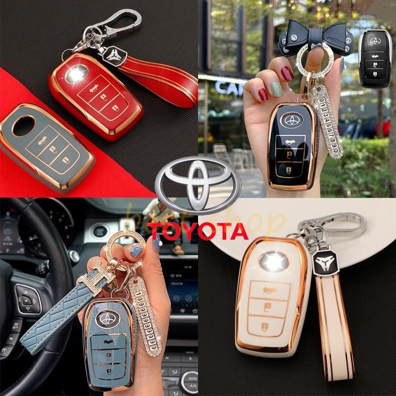 Toyota Key Cover Case Gantungan Kunci Mobil Untuk Toyota Hilux Rogue Harrier Camry Vellfire Alphard yaris Aksesoris