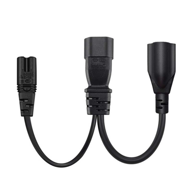 Zzz 1PC Tunggal C14 Ke C7+5-15R Pendek Daya Y Type Splitter Adapter Kabel Cord 32cm