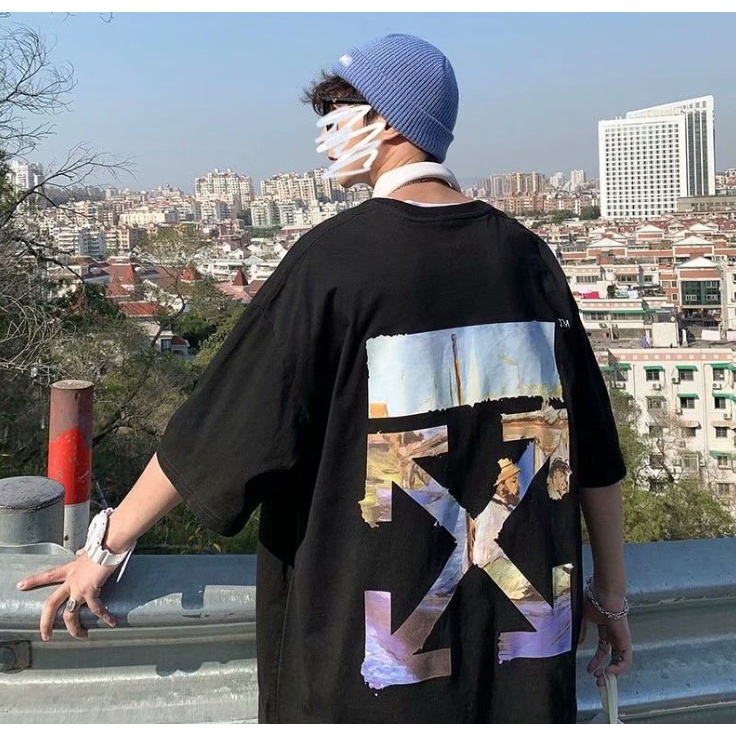 Trendy T-Shirt Printing Graphic Hypebeast Casual Unisex in Black and White Color - Kaos Kasual / Kao