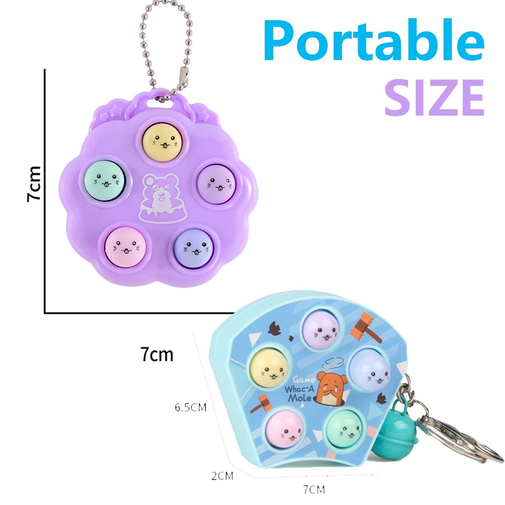 New kawaii fidget toys whack a mole keychain Simple Dimple fidget board portable Mainan Dekompresi antistress Untuk Anak Panas