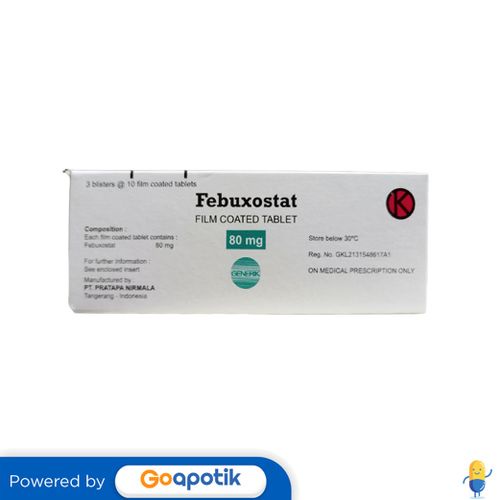 FEBUXOSTAT PRATAPA 80 MG BOX 30 TABLET