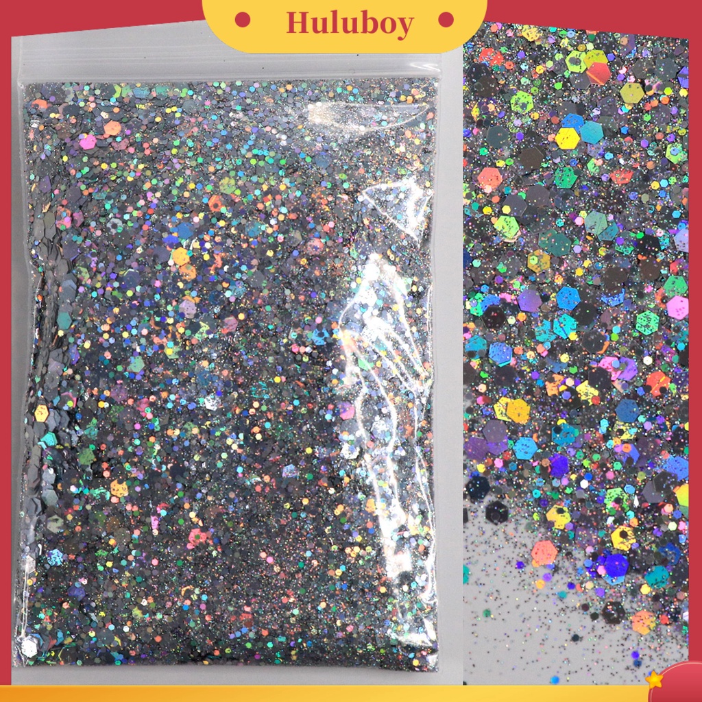 {In Stock} 50g Kuku Glitter Bubuk Manicure Sequin DIY Nail Art Ukuran Campur Berwarna Dekorasi Kuku Manicure Glitter Flake Perlengkapan Kuku