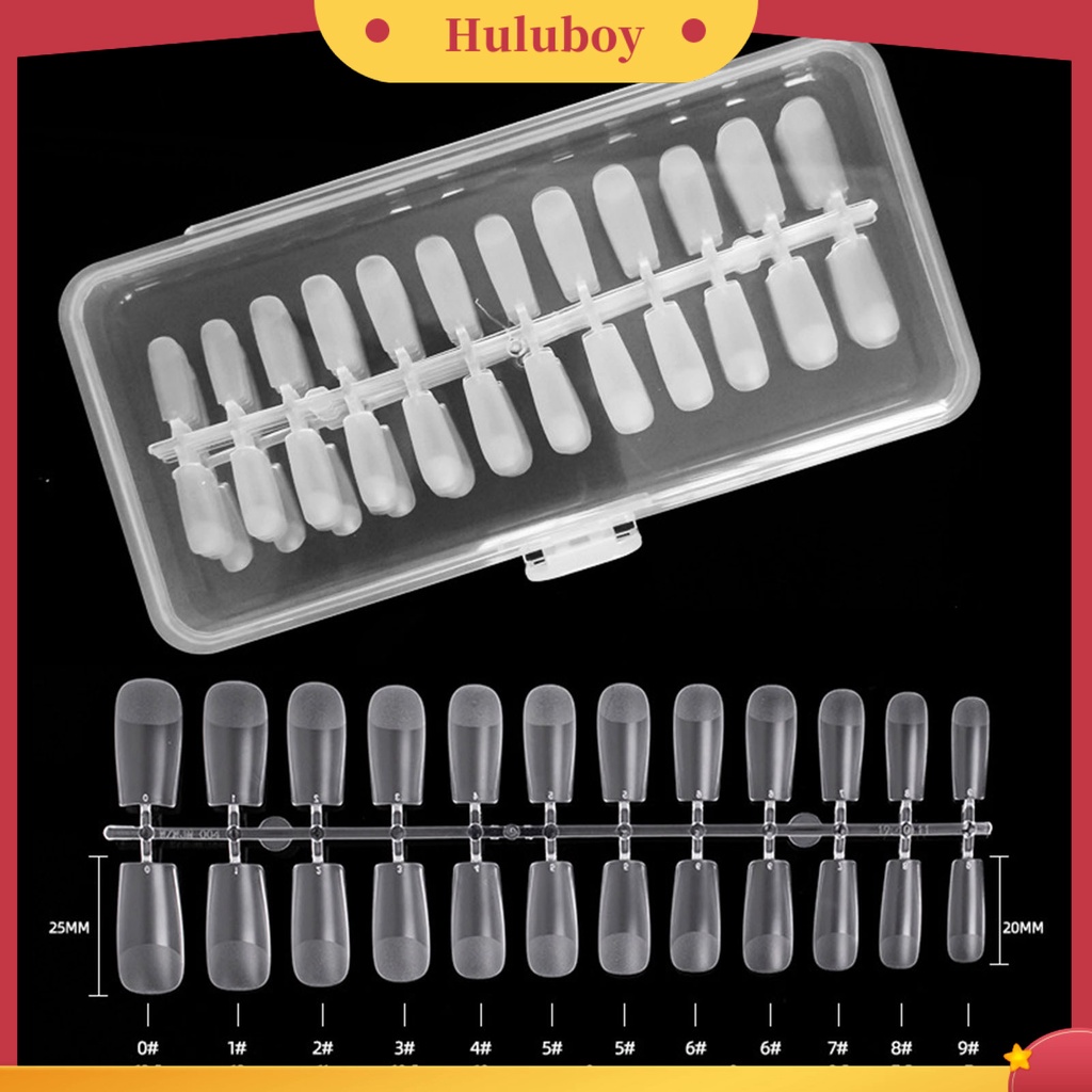{In Stock} 240Pcs/Box Ujung Kuku Seamless Bentuk Tangga Ultra Tipis Tetesan Air Lipat Transparan Frosted Tip Untuk Manicure