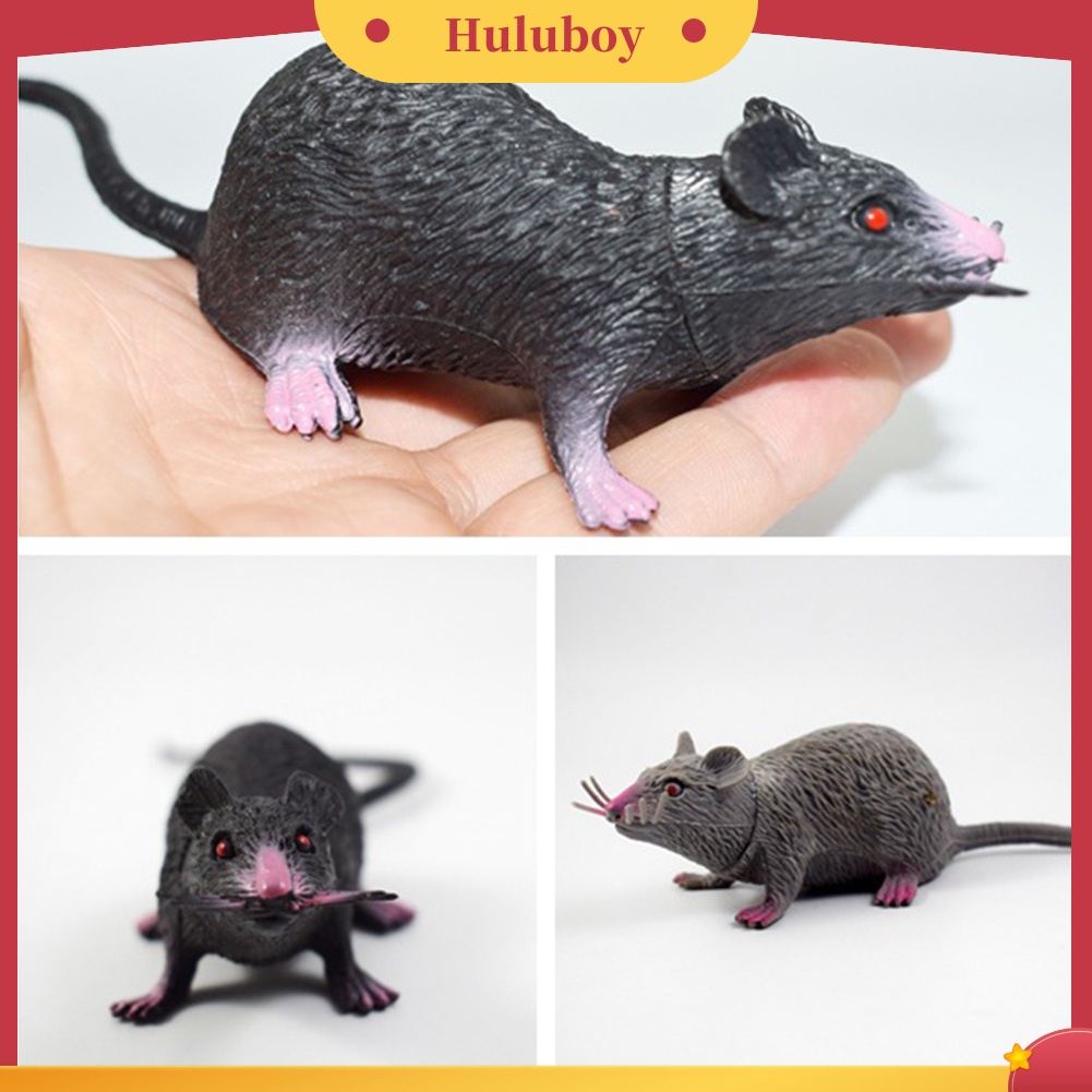 {In Stock} 22cm PVC Simulasi Tikus Model Mainan Anak Hadiah Pesta Halloween Alat Peraga Prank Rumit