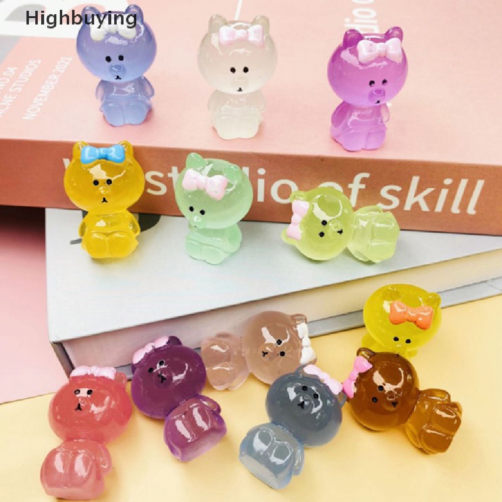 Hbid 5pcs Patung Mini Bercahaya Glow In The Dark Mainan Boneka Angka Ornamen Micro-Landscape Set Resin Craf Glory