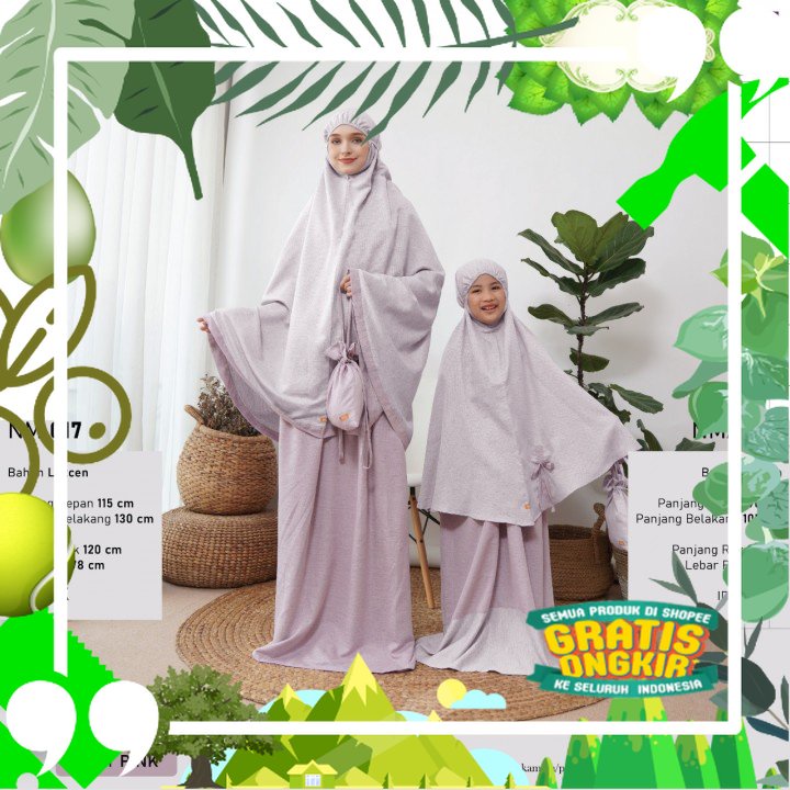 PROMO [NEW]MUKENA ANAK NIBRAS NMA 017/MUKENA NIBRAS DEWASA NM 017/ MUKENA COUPLE IBU DAN ANAK ORIGIN