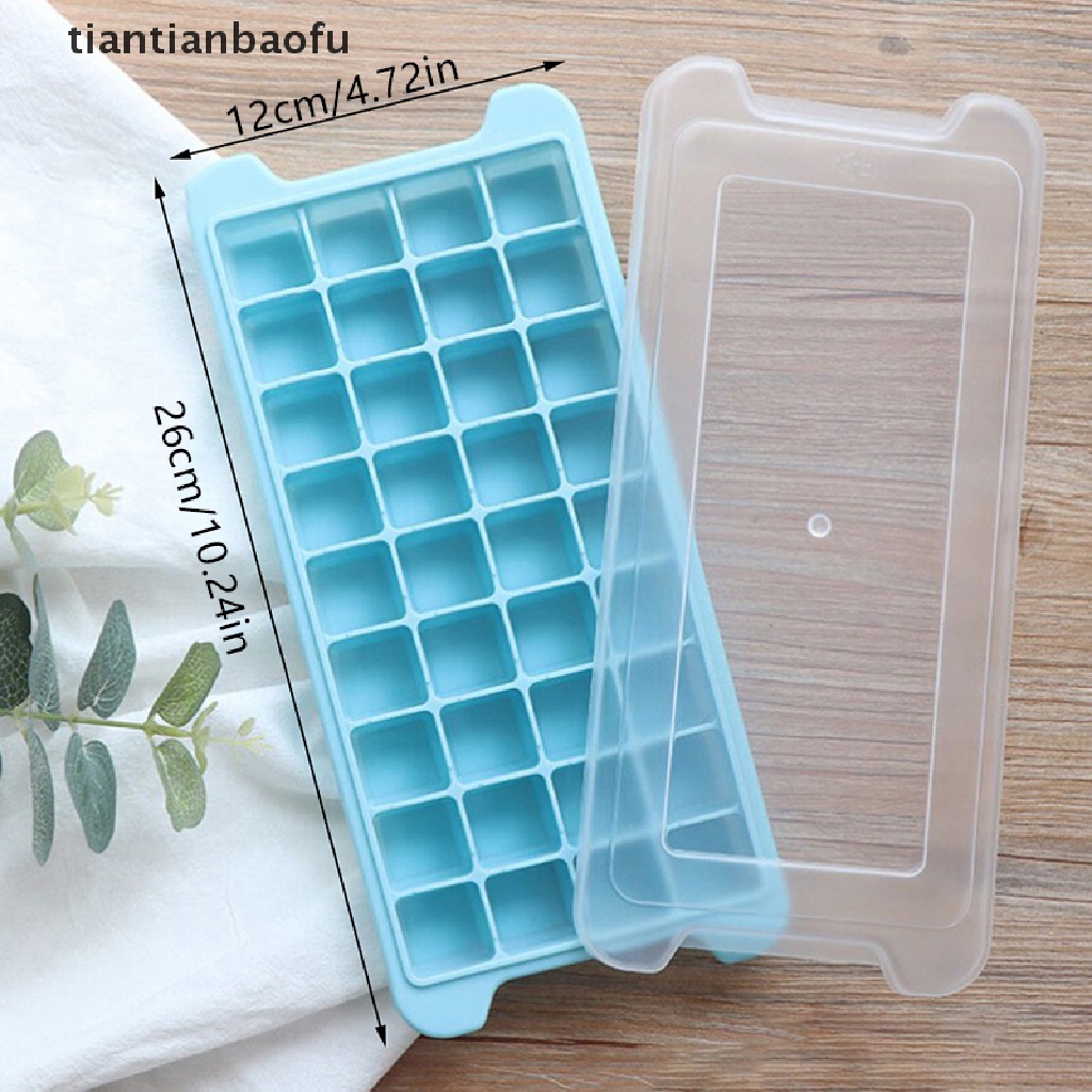 [tiantianbaofu] 24/36grids Ice Tray Silicone Es Sarang Lebah Es Batu Ice Cream Kotak Dengan Tutup Butik