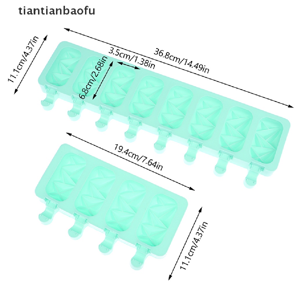 [tiantianbaofu] Cetakan Es Loli Bentuk Berlian DIY Coklat Pastry Silicone Mold Ice Cream Maker Butik