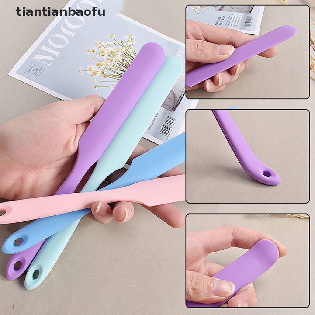 [tiantianbaofu] Spatula Kue Mentega Krim Silikon Pencampur Adonan Scraper Brush Mixer Alat Baking Butik
