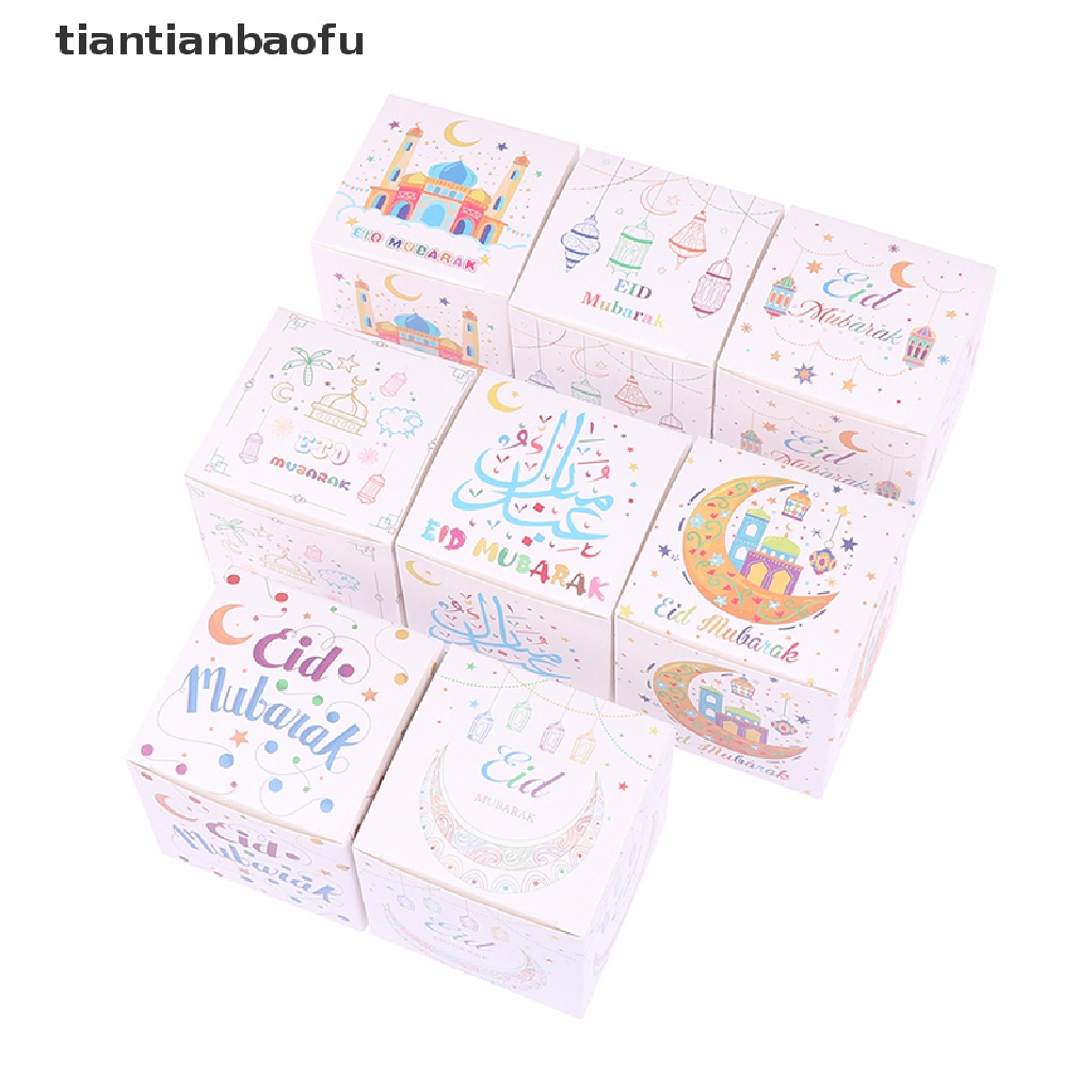 [tiantianbaofu] 5pcs Eid Mubarak DIY Paper Gift Box Candy Box Selamat Idul Fitri Perlengkapan Ramadhan Butik