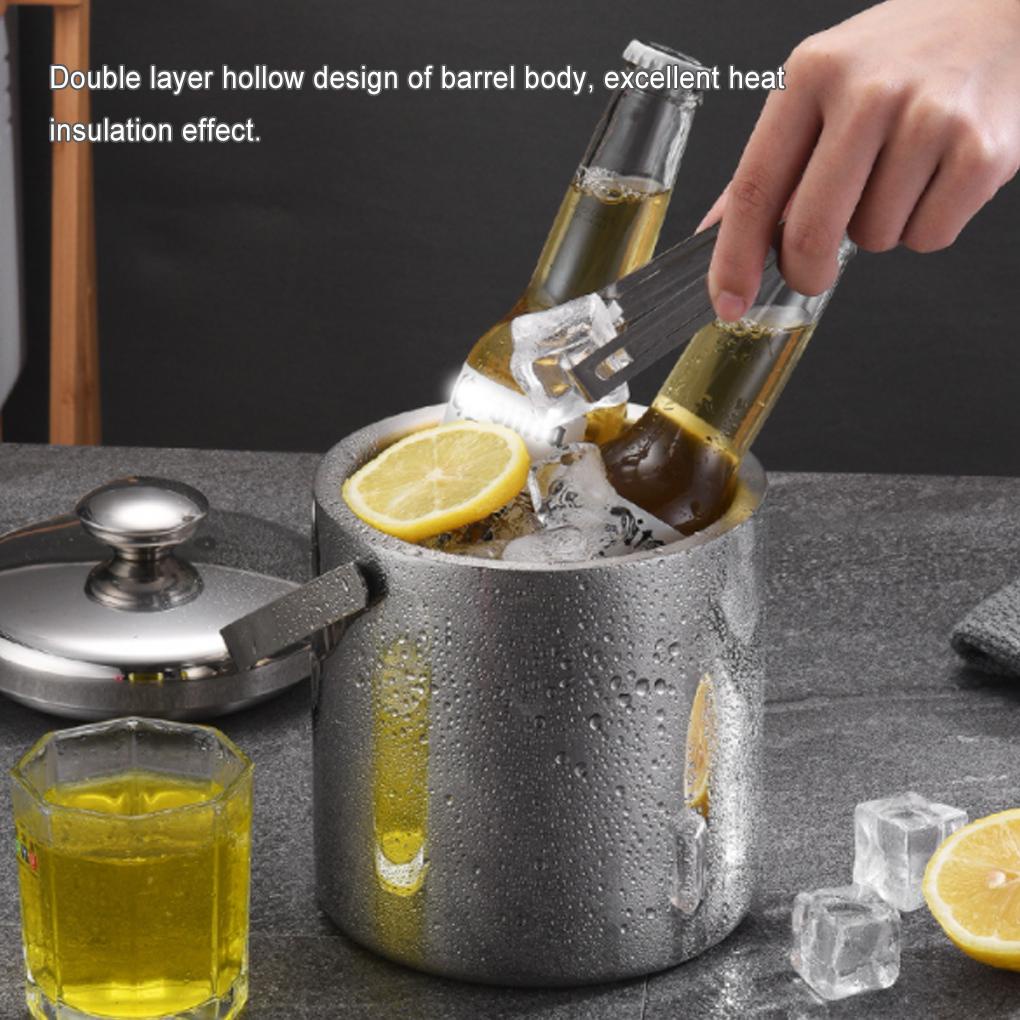 13 /3 0L Ice Bucket Chilling Double Wall Strainer Champagne Ice Container Ember Pendingin Portabel Untuk Bar Rumah