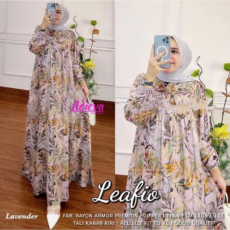 Terbaru ✨ Dress Syar'I Leafio Dress Adieva Gamis Jumbo Xl Xxl 3Xl 4Xl 5Xl Gamis Rayon Armor Premium 