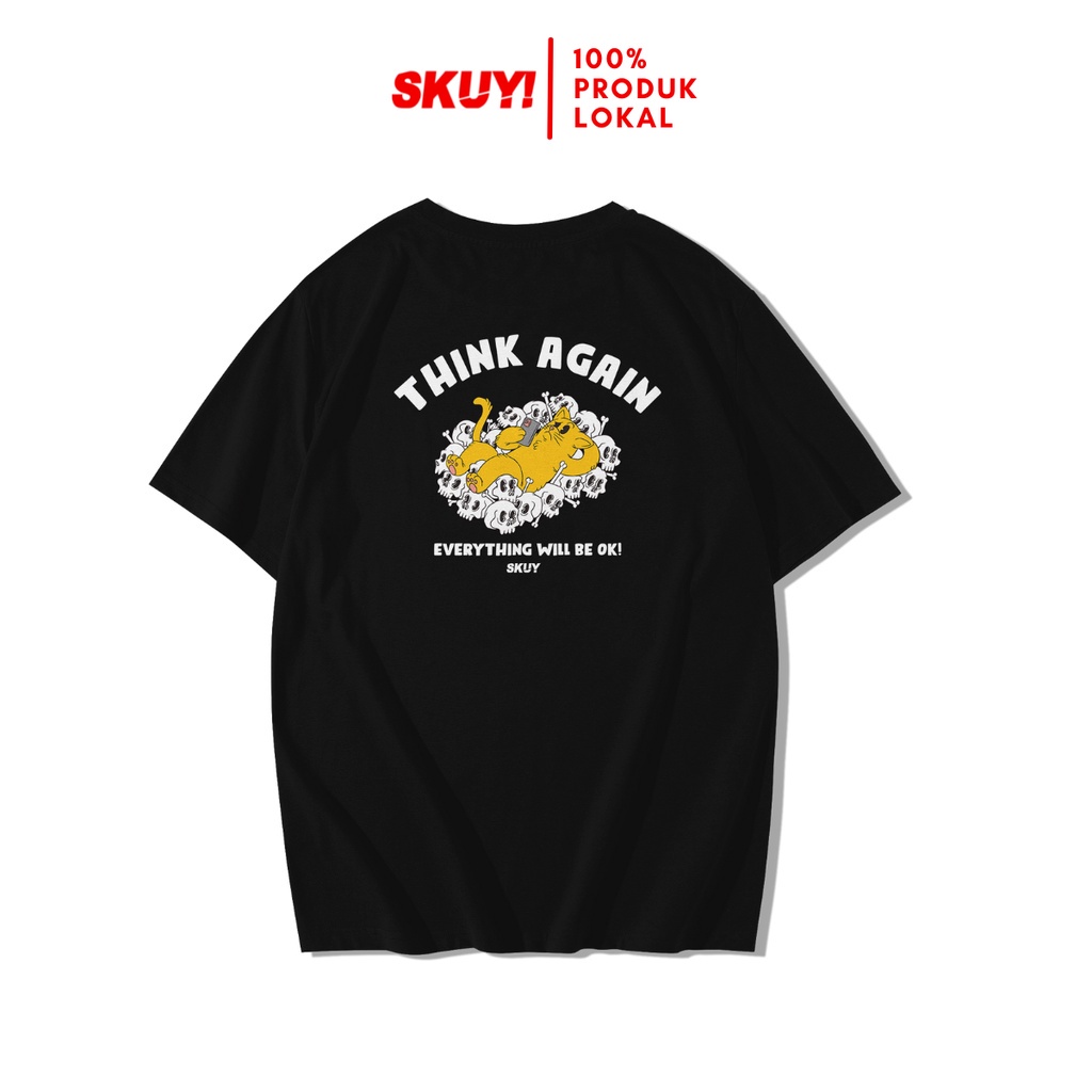 Kaos Skuy Dewasa Hitam Unisex | Think Again Skuy SKY188