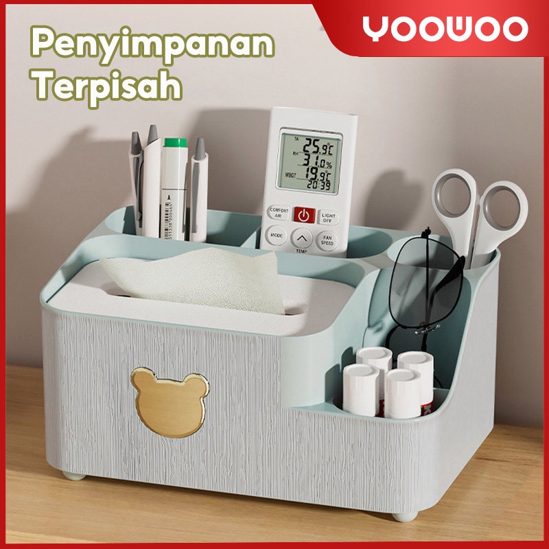 Kotak tisu beruang / kotak tisu sekat / tissue box / storage tisu / kotak tisu serbaguna