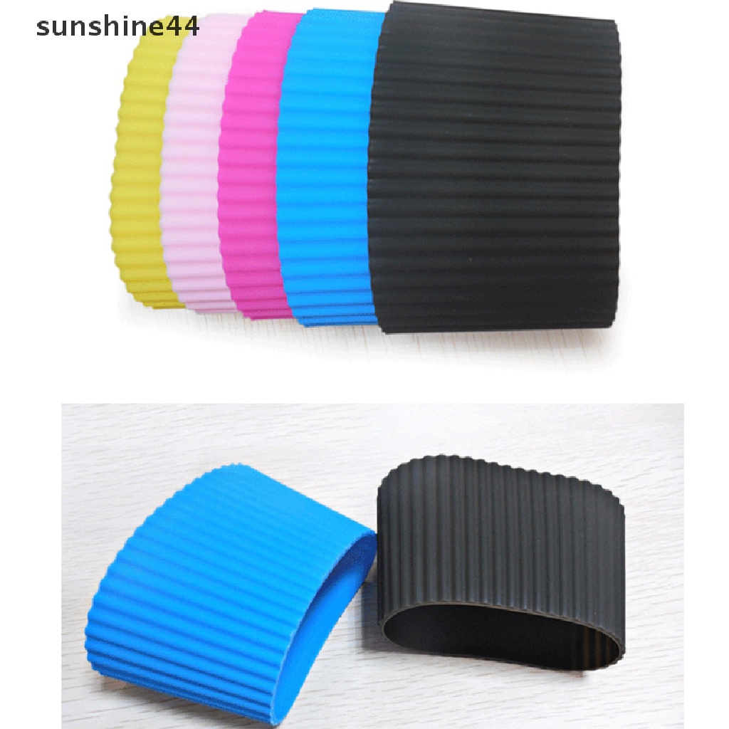 Sunshine Silicone Non-slip Mug Sleeve Penutup Botol Kaca Peredam Panas Bottle Sleeves ID