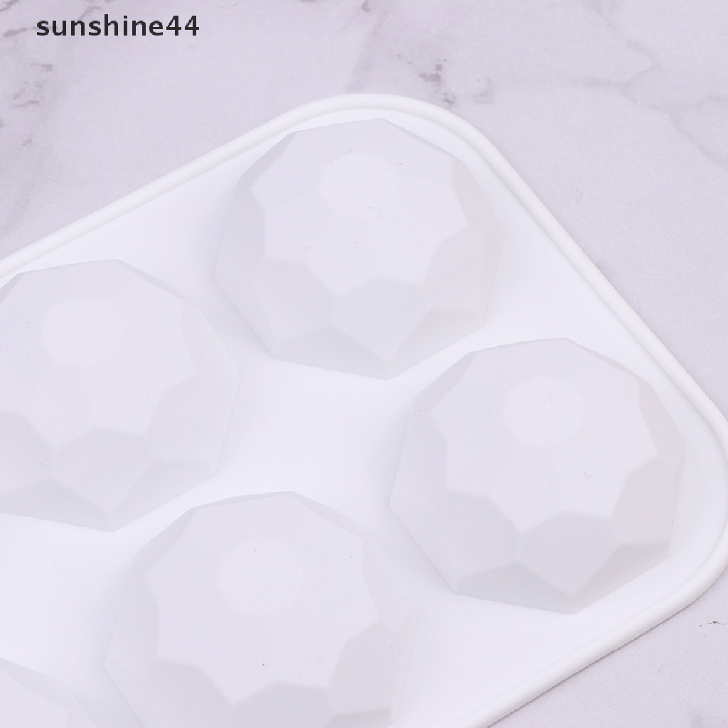 Sunshine 3D Desain Batu Permata Cokelat Cetakan Silikon DIY Diamond Mousse Moulds Baking Mold ID