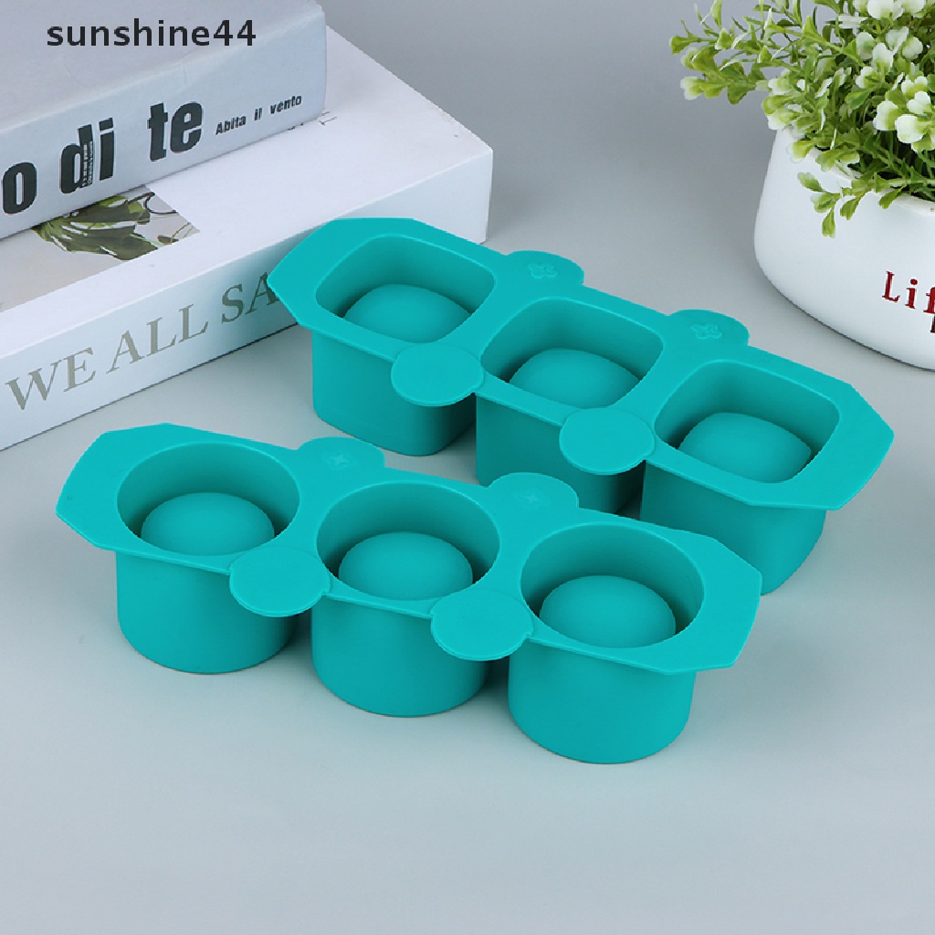 Sunshine 1Pc Cetakan Silikon Toples 3lubang DIY Pot Bunga Bulat Gypsum Resin Mold ID