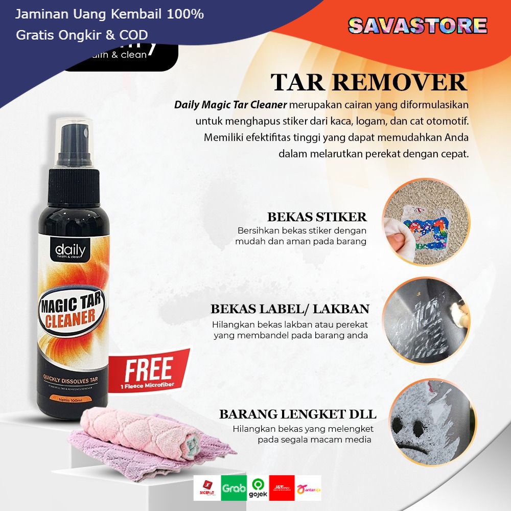 DAILY MAGIC TAR CLEANER - Tar Remover Pembersih Noda Aspal - Lem Stiker - Pembersih Kotoran Burung