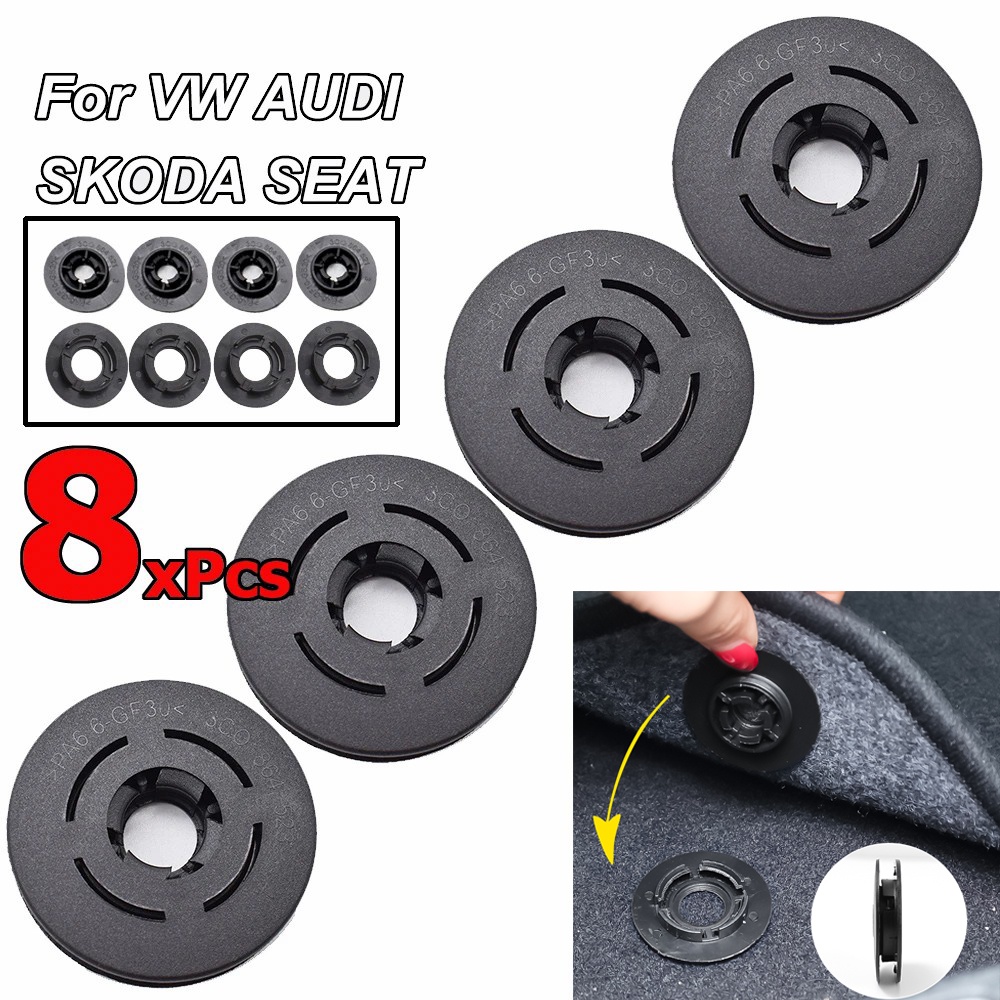 8pcs/4set Klip Tikar Lantai Mobil Klip Pengikat Karpet Mobil Klem Fixers Untuk Audi Skoda VW Passat Polo Golf Jetta