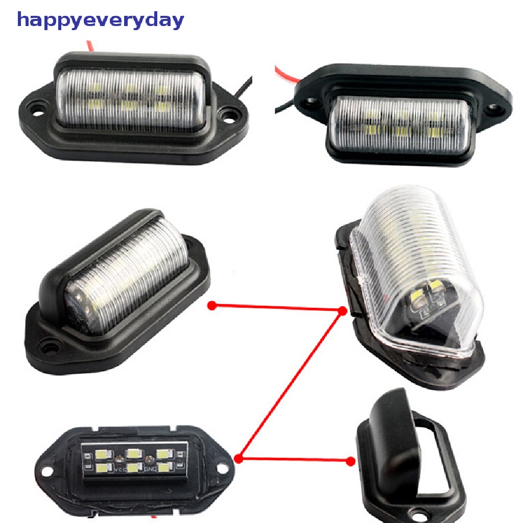 [happy] 1pc Lampu Plat Nomor 6led 12V Anti Air Mobil Perahu Truk Trailer Step Lamp [ID]