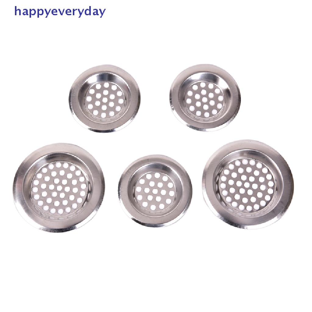 [happy] Saringan Wastafel Air Dapur Stainless Steel Penutup Lantai Mandi Penangkap Colokan Saluran Air [ID]