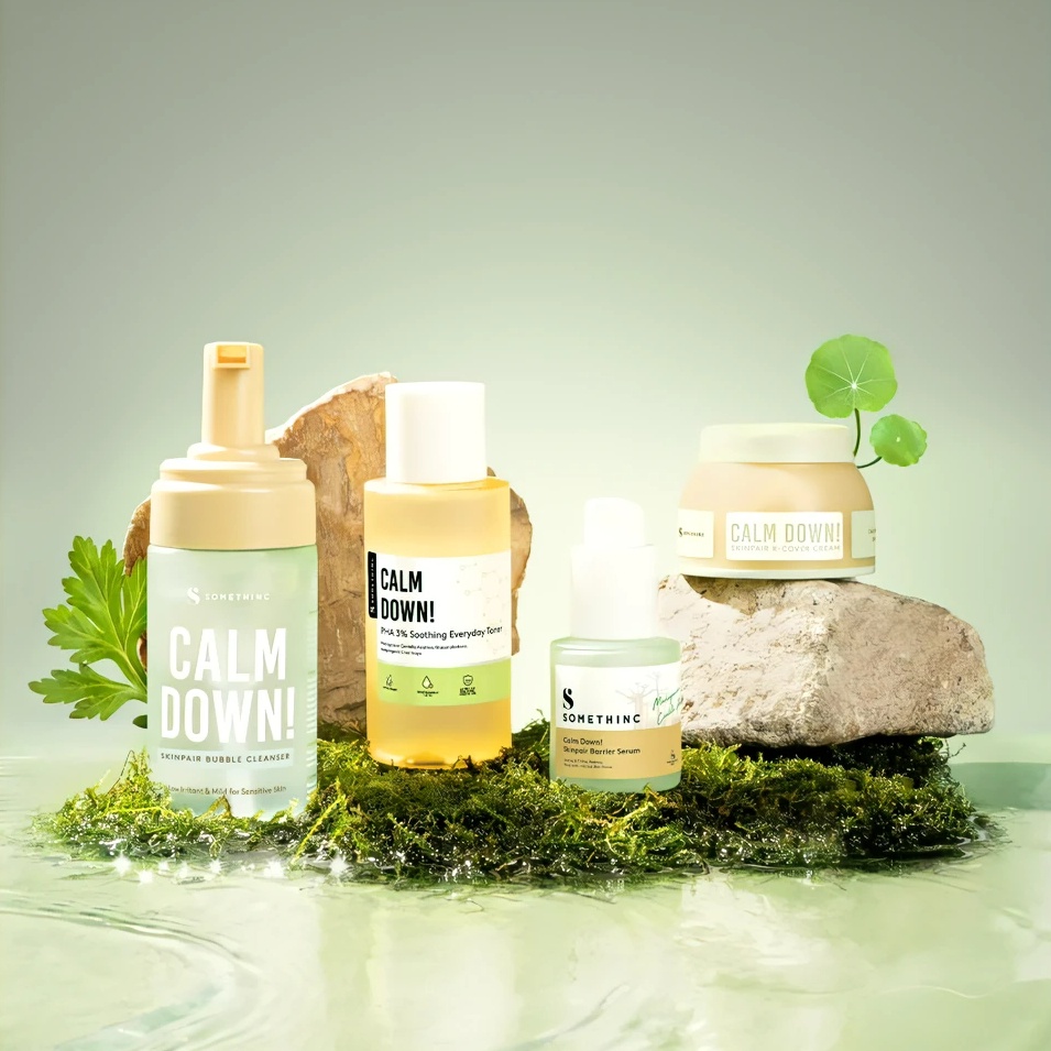 ★ BB ★ SOMETHINC Calm Down Skinpair SERIES | Bubble Cleanser 120ml - R-Cover Cream 25ml - Barrier Serum 20ml