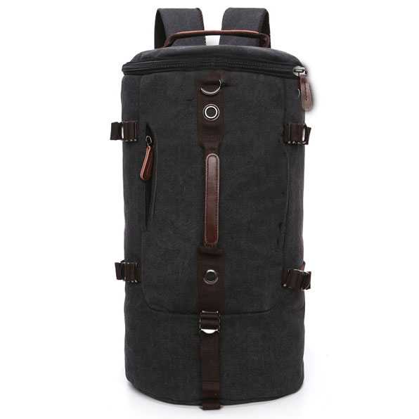 Tas Ransel Backpack Travel Kanvas Pria Men Bag Murah Barrel Mountaineering Canvas Retro Vintage Sekolah Kampus Camping Outdoor Muncak