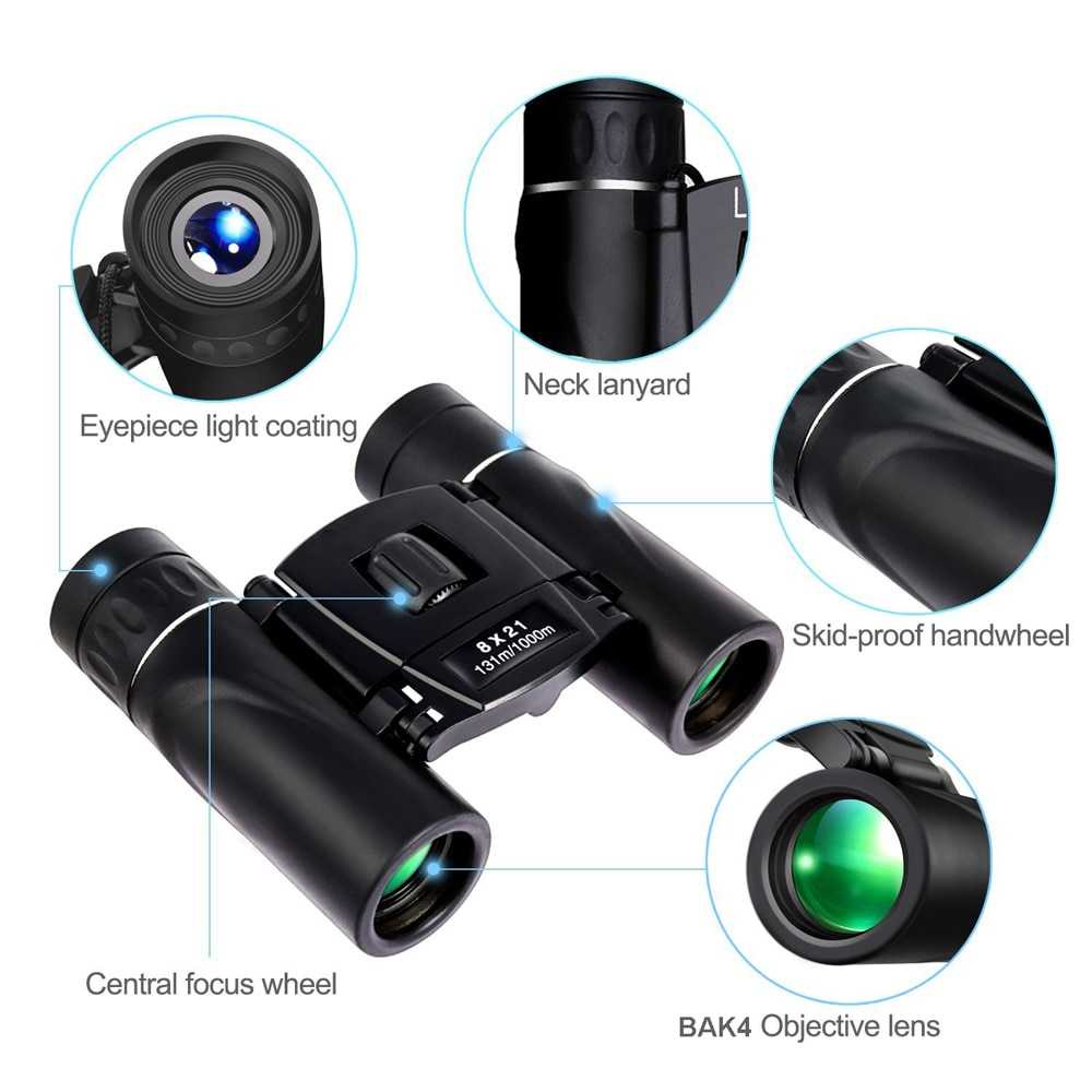 APEXEL Teropong Binoculars Compact Zoom 8x21 - APS-8X21 - Black