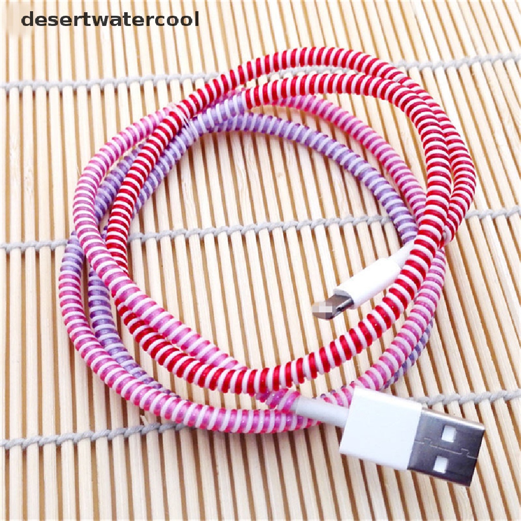 Deid 10pcs Jalur Kabel Penutup Pelindung Pegas Untuk Telepon USB Data Sync Charging Cable Martijn