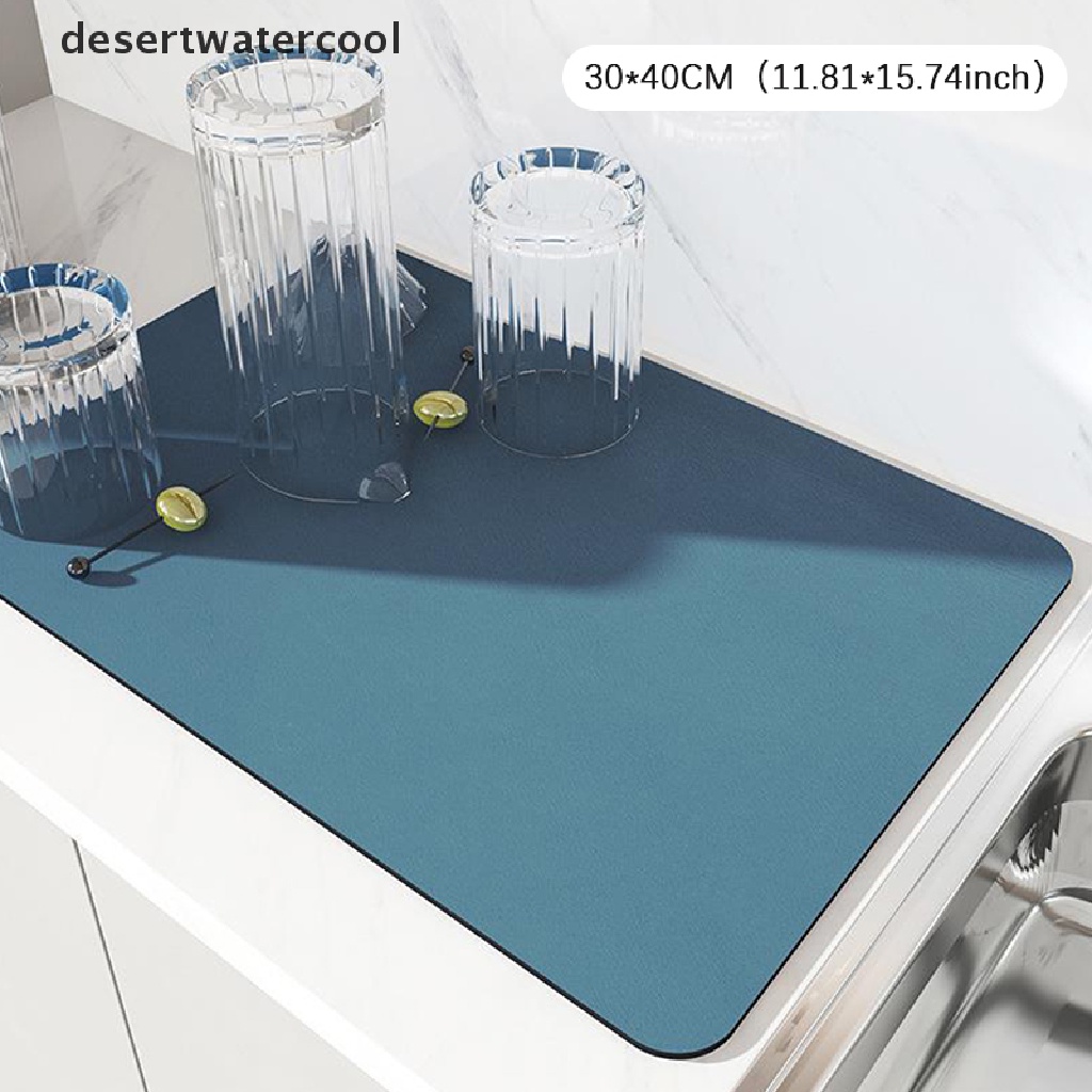 Deid Drain Pad Rubber Dish Drying Mat Super Absorbent Drainer Mats Peralatan Makan Karpet Botol Alat Makan Dapur Tatakan Martijn