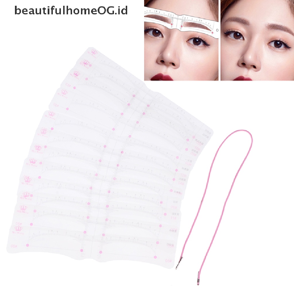 // Lebaran// 12Pcs Portable One Step Brow Stamp Shaping Kit Alat Makeup Pendamping Alis **