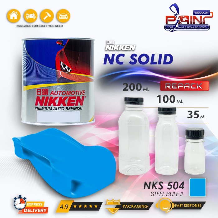NIKKEN NC SOLID Colour STEEL BLUE II 504 / Cat Duco Mobil Motor NC