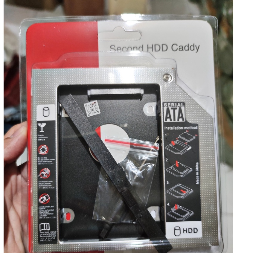 HDD CADDY TIPIS (SLIM) 9.5MM SATA / DVD SLOT TO HDD SLOT / SSD CADDY  VN 4