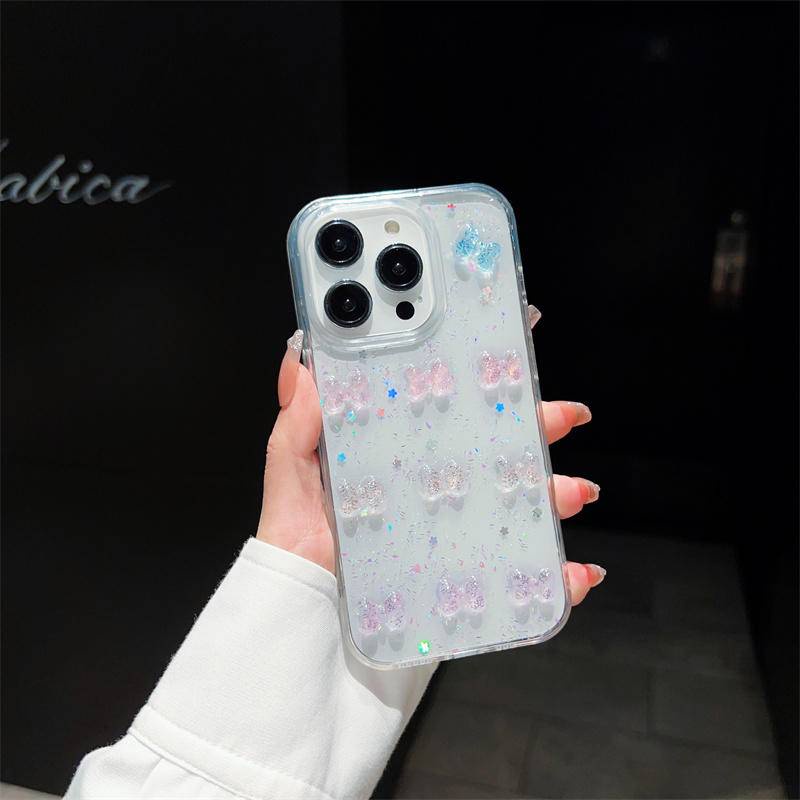 Casing Ponsel Kupu-Kupu Lucu 3D Untuk Iphone14 13 12 11 Pro MAX Plus Cover TPU Mini Lembut Untuk iPhone X XS MAX XR 7 8 Plus SE 2022 2020 14Plus 13Mini 12Mini