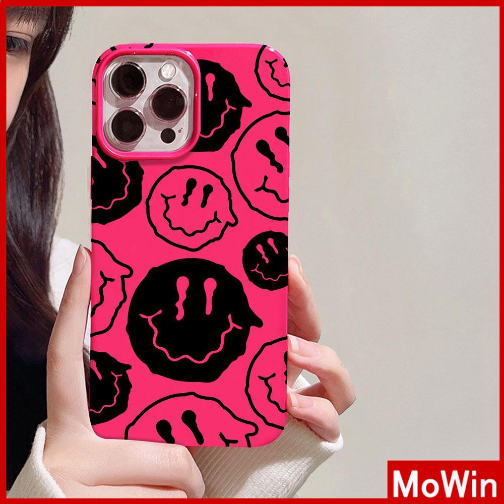 For iPhone 14 Pro Max iPhone Case Pink Glossy TPU Soft Case Shockproof Protection Camera Cute Cute Smiley Face Compatible with iPhone 13 Pro max 12 Pro Max 11 xr xs max 7Plus