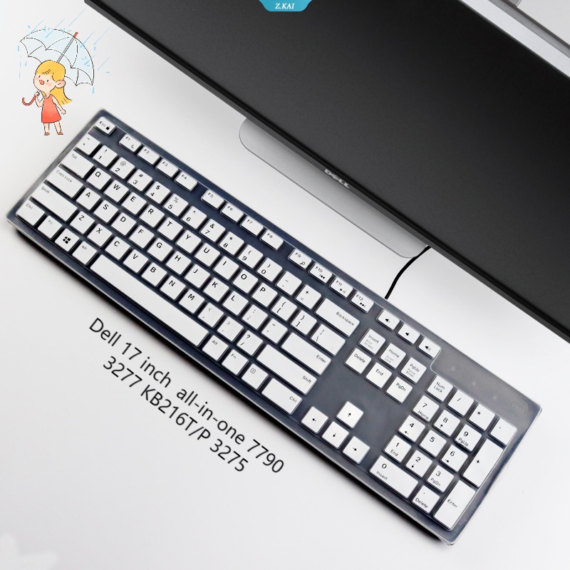 Cover Keyboard Komputer Model Untuk Dell 17inch Desktop Serba77903277 KB216T/P3275Silikon Keyboard Lembut Pelindung Kulit Film Tahan Debu [ZK]