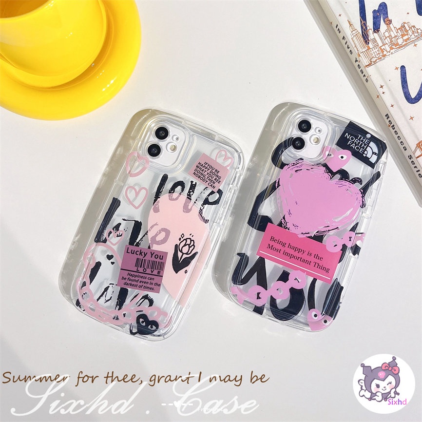 Untuk Realme C53 C55 C11 C35 C30s C25s C30 C21Y C25Y C33 C25 C15 C12 C17 C31 C3 10 7 6i 5i 5 Narzo N53 N55 30A 50i 50A Prime Fashion Pink Love Graffiti AirBag Case Lembut TPU Penutup Pelindung