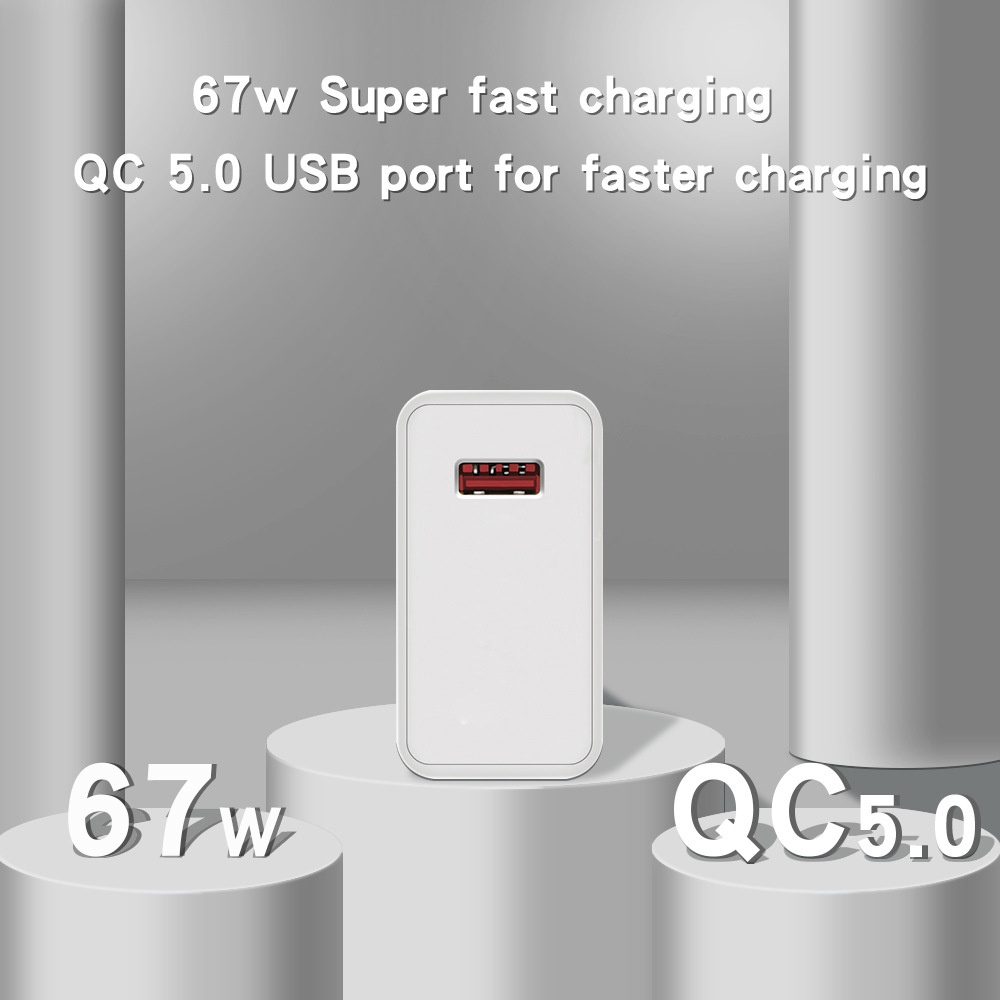 67w Type-C Charger Ponsel Charge Super Cepat/Kepala Pengisian Flash Kecepatan Untuk Ponsel Xiaomi/Adaptor Standar EU/US/UK/Aksesoris Ponsel