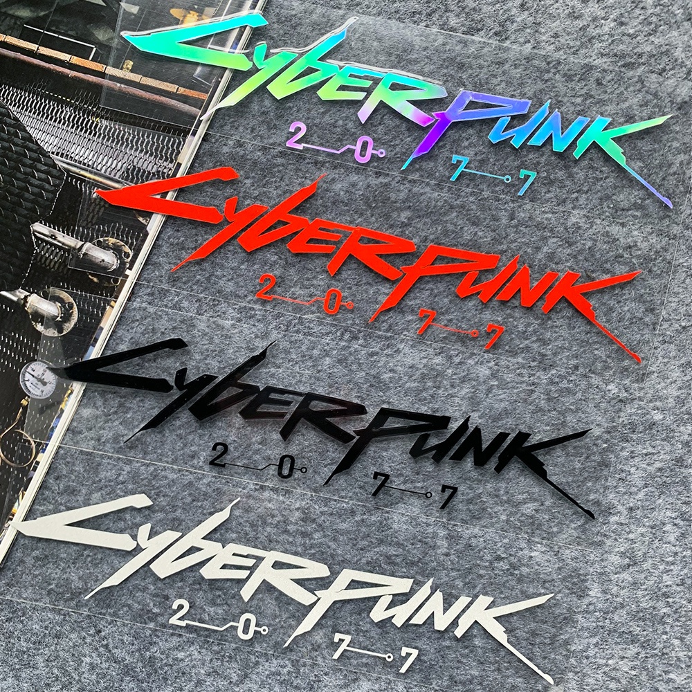 Cyberpunk2077logo Reflektif Tahan Air Stiker Dekorasi Mobil Motor Skuter Kendaraan Elektrik Sepeda Laptop Mempercantik Decals