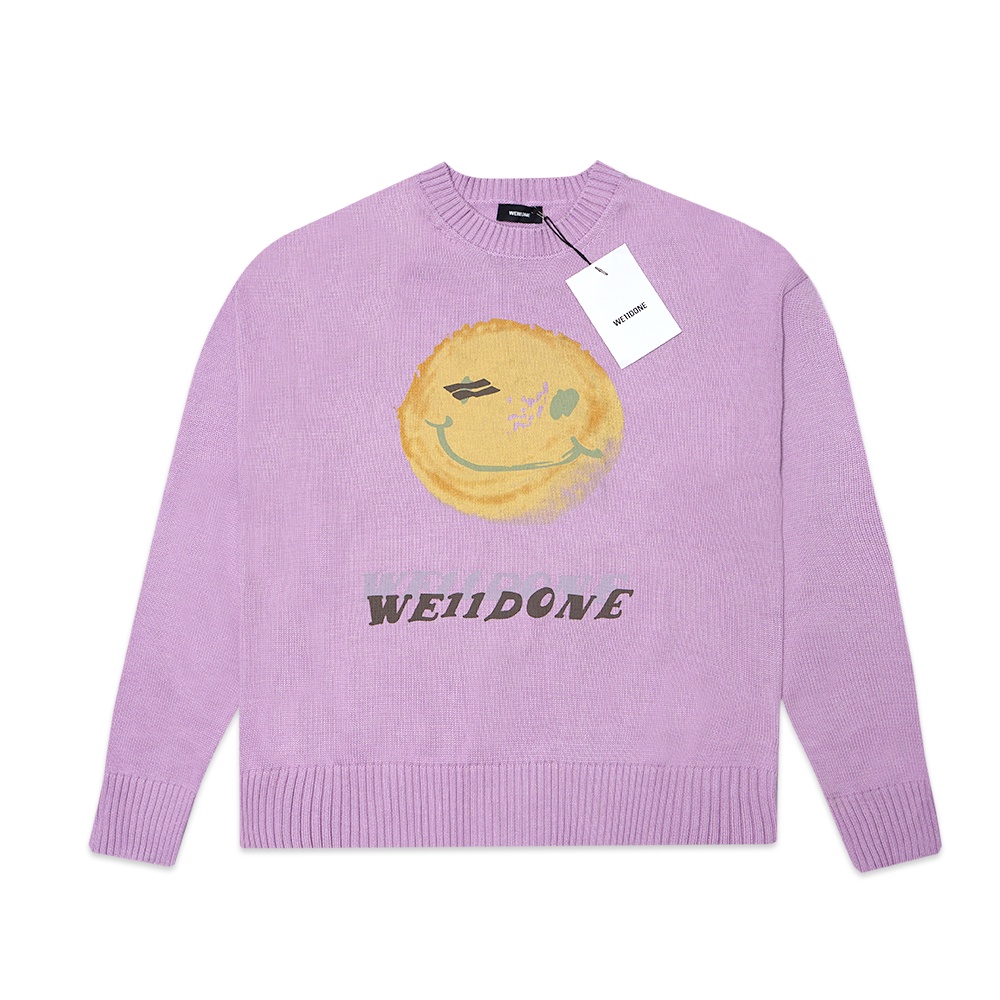 We11done Printed Knit Sweater Purple